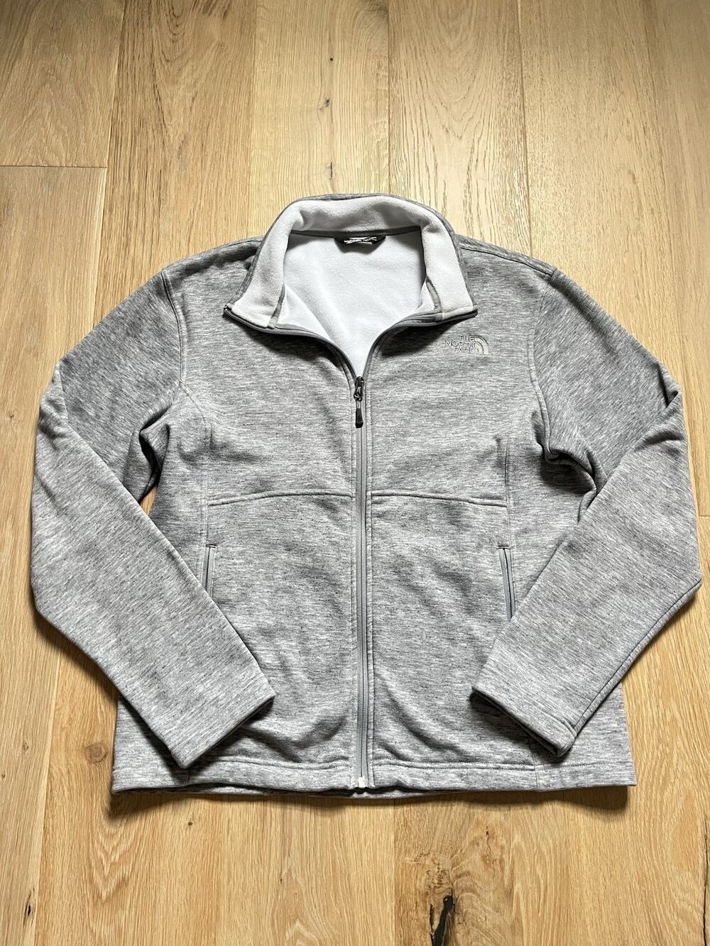 The North Face Full Zip Lined Fleece Jacket Sweatshirt Gray Hiking Men's L Gorp